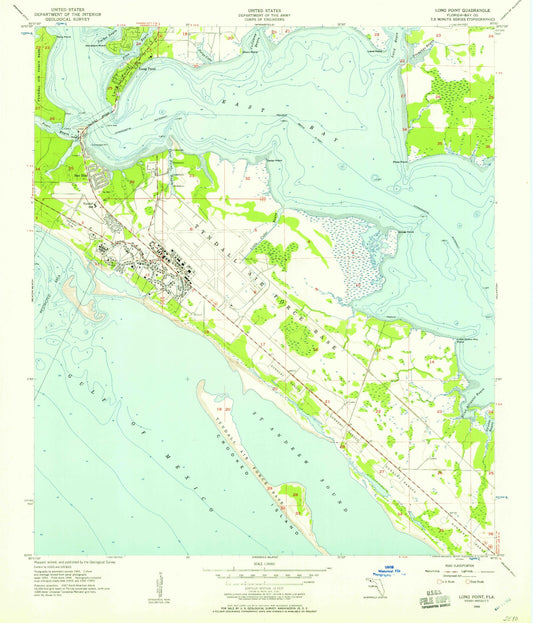 Classic USGS Long Point Florida 7.5'x7.5' Topo Map Image