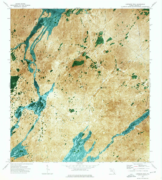 Classic USGS Lostmans Trail Florida 7.5'x7.5' Topo Map Image