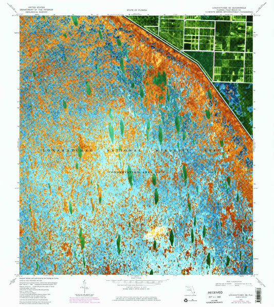 Classic USGS Loxahatchee SE Florida 7.5'x7.5' Topo Map Image