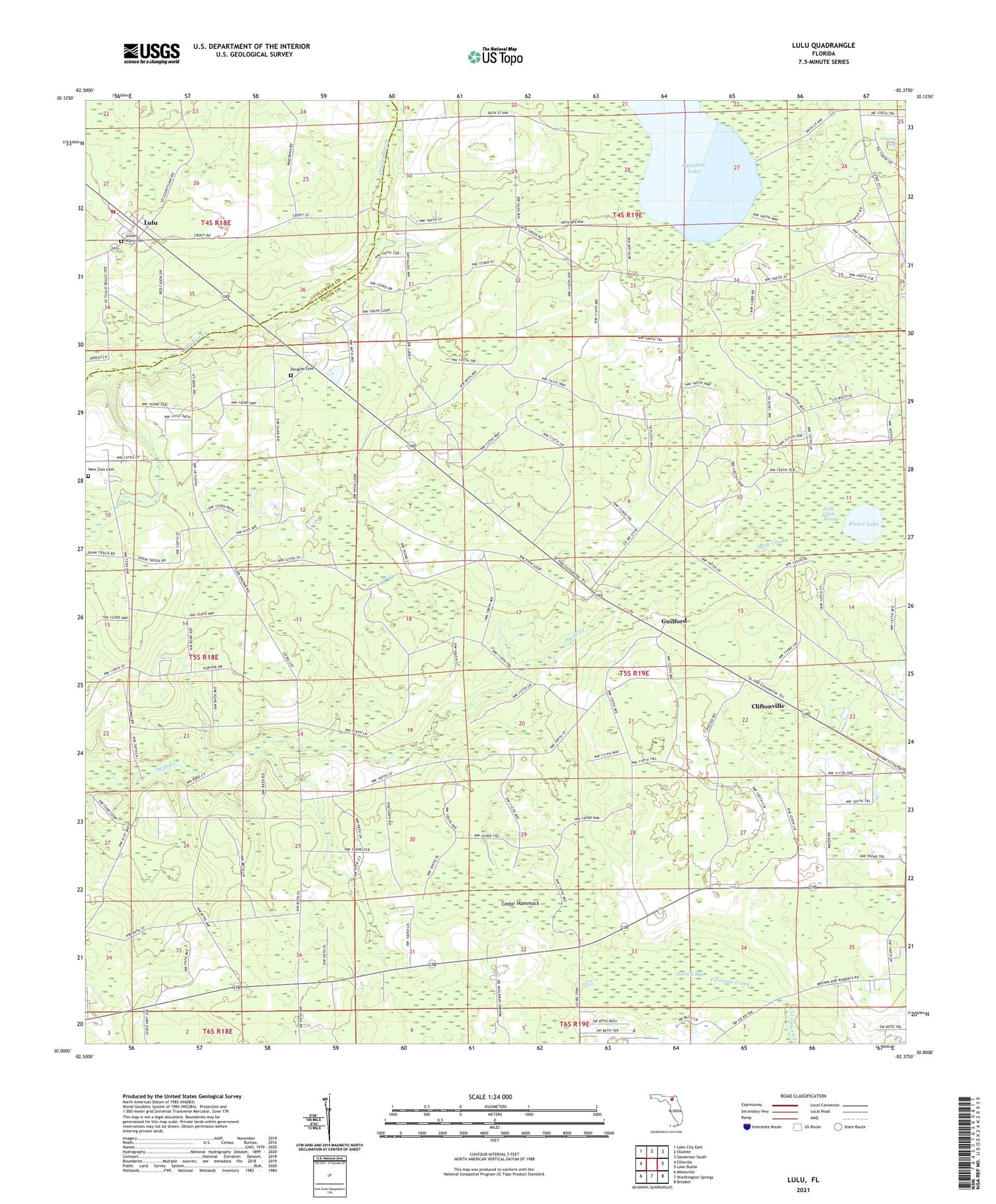 Lulu Florida US Topo Map Image