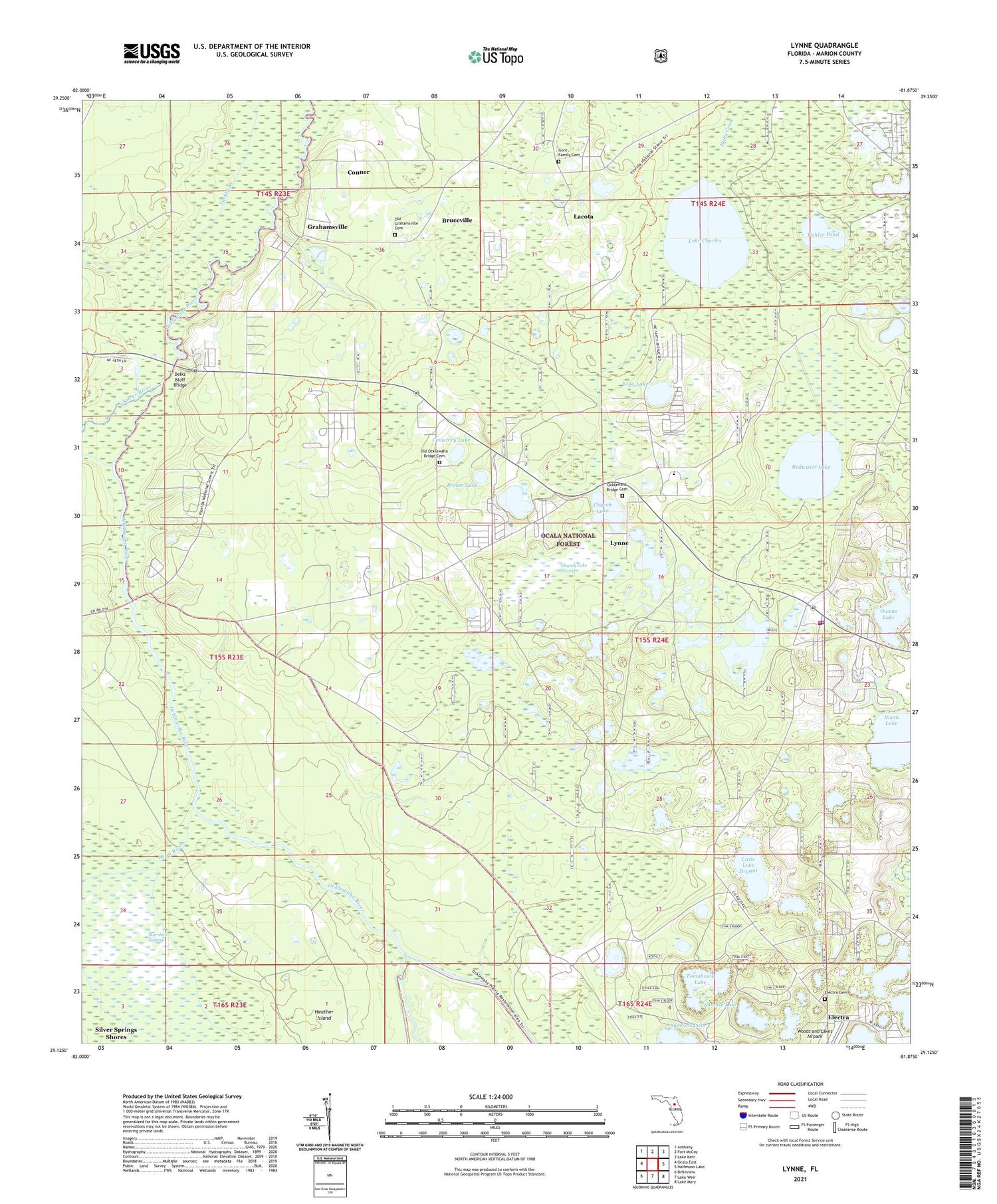 Lynne Florida US Topo Map Image