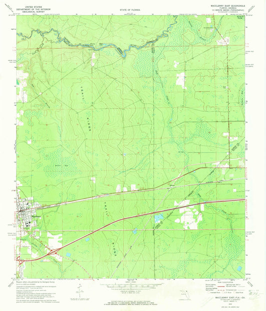 Classic USGS Macclenny East Florida 7.5'x7.5' Topo Map Image