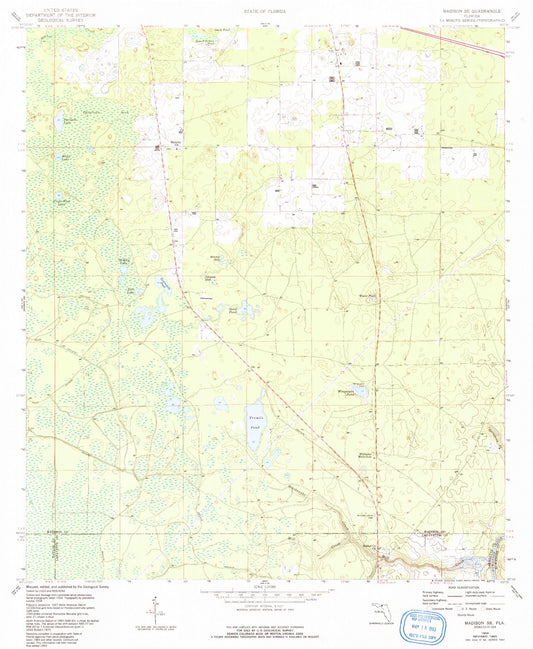 Classic USGS Madison SE Florida 7.5'x7.5' Topo Map Image
