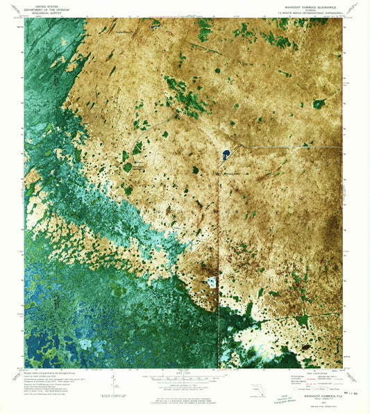 Classic USGS Mahogany Hammock Florida 7.5'x7.5' Topo Map Image