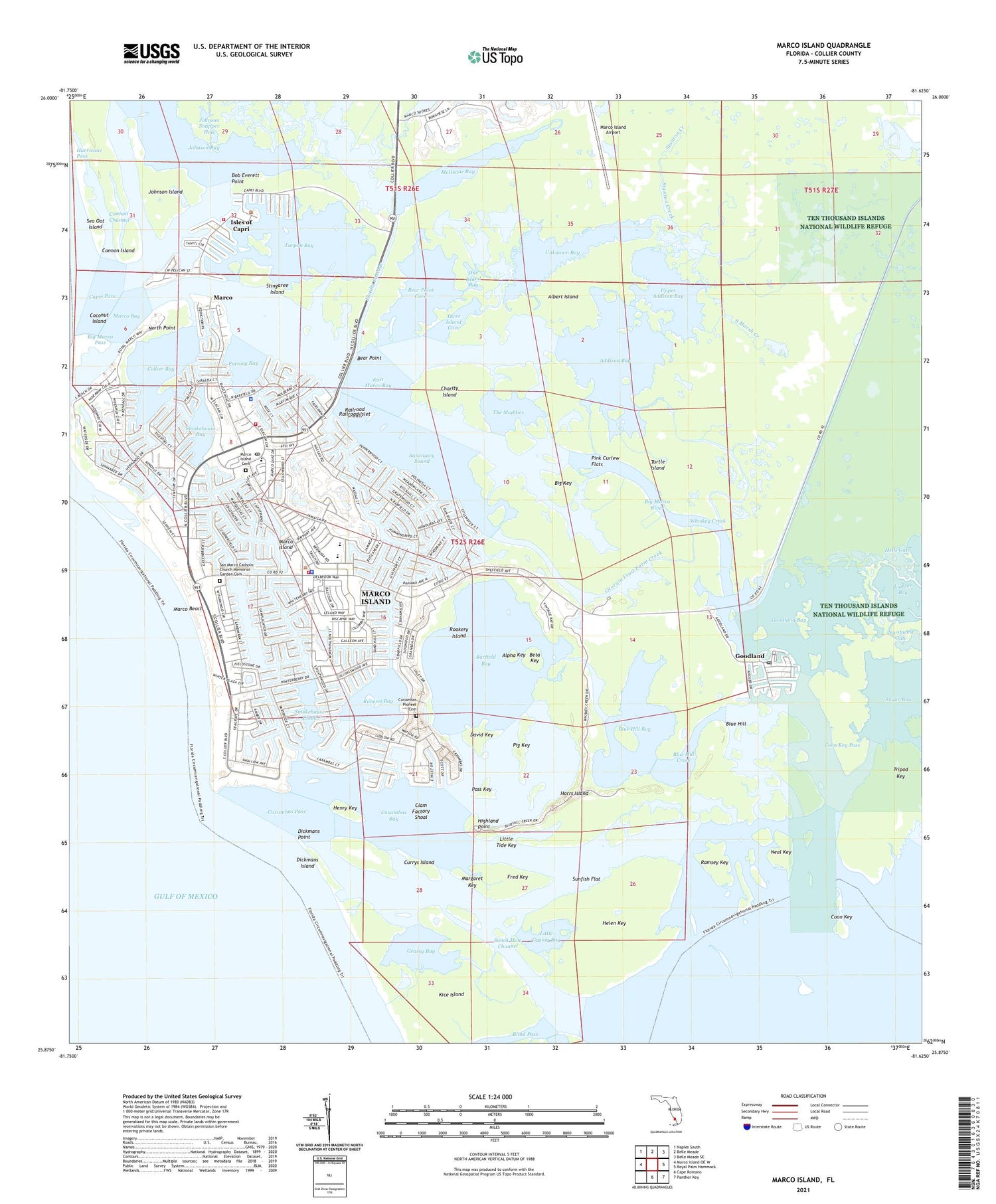 Marco Island Florida US Topo Map Image