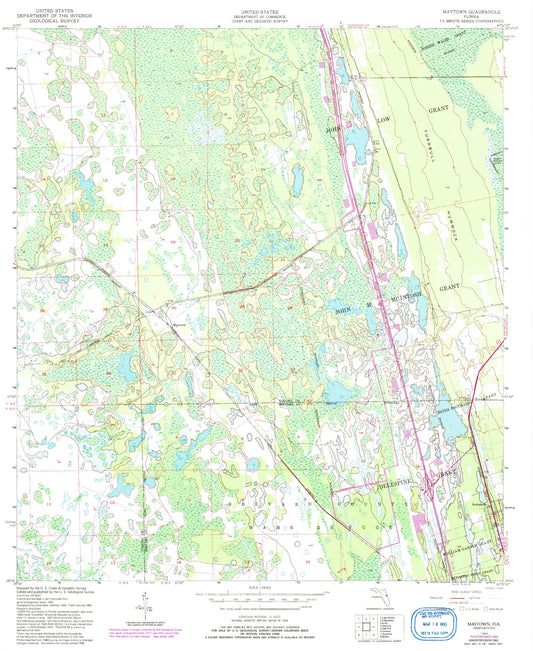 Classic USGS Maytown Florida 7.5'x7.5' Topo Map Image