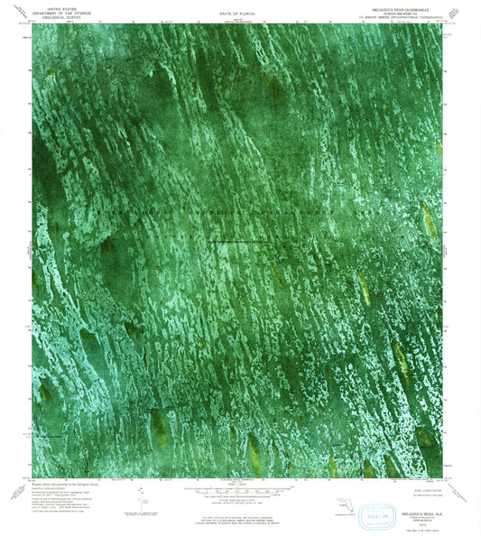 Classic USGS Melaleuca Head Florida 7.5'x7.5' Topo Map Image