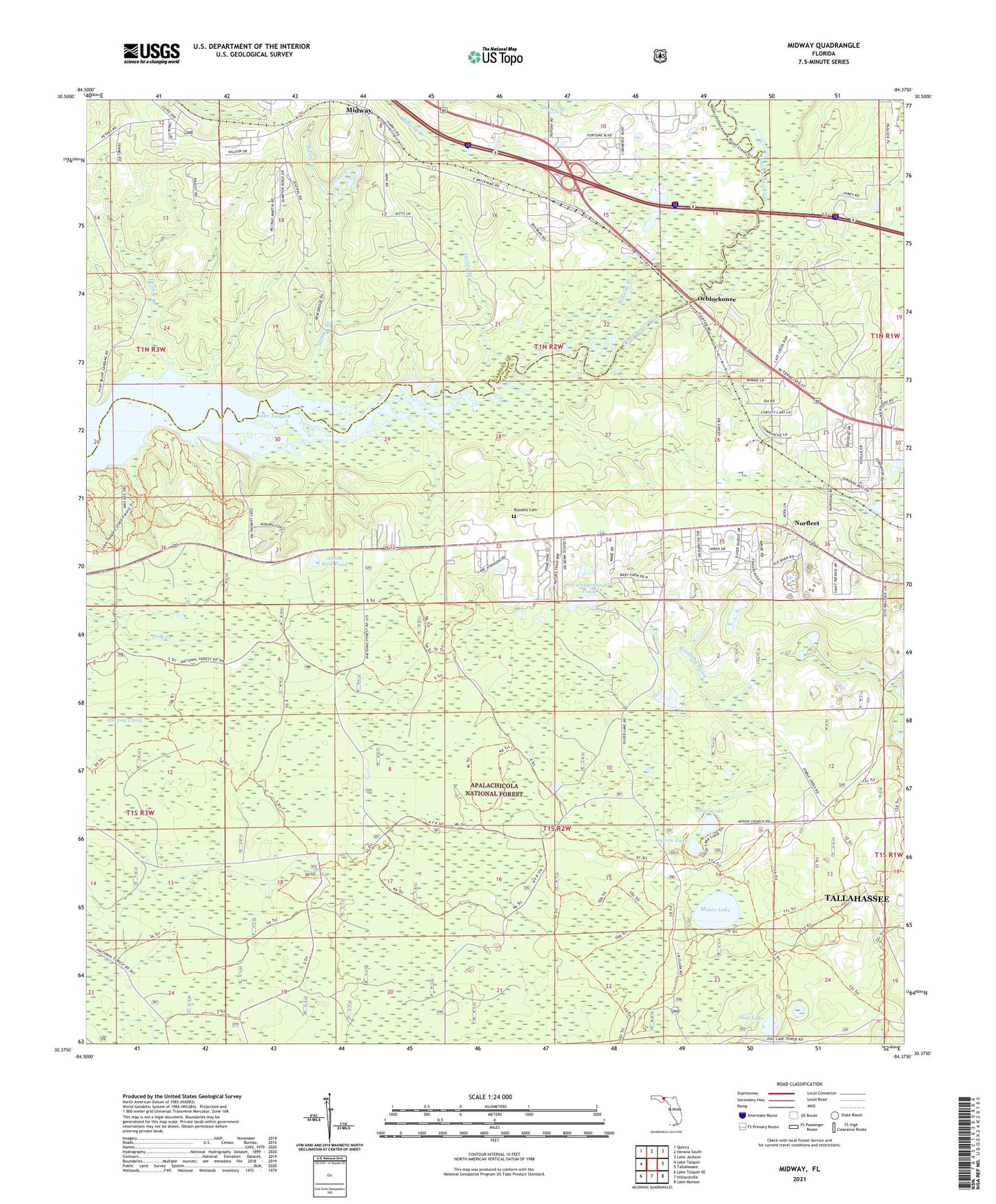 Midway Florida US Topo Map Image