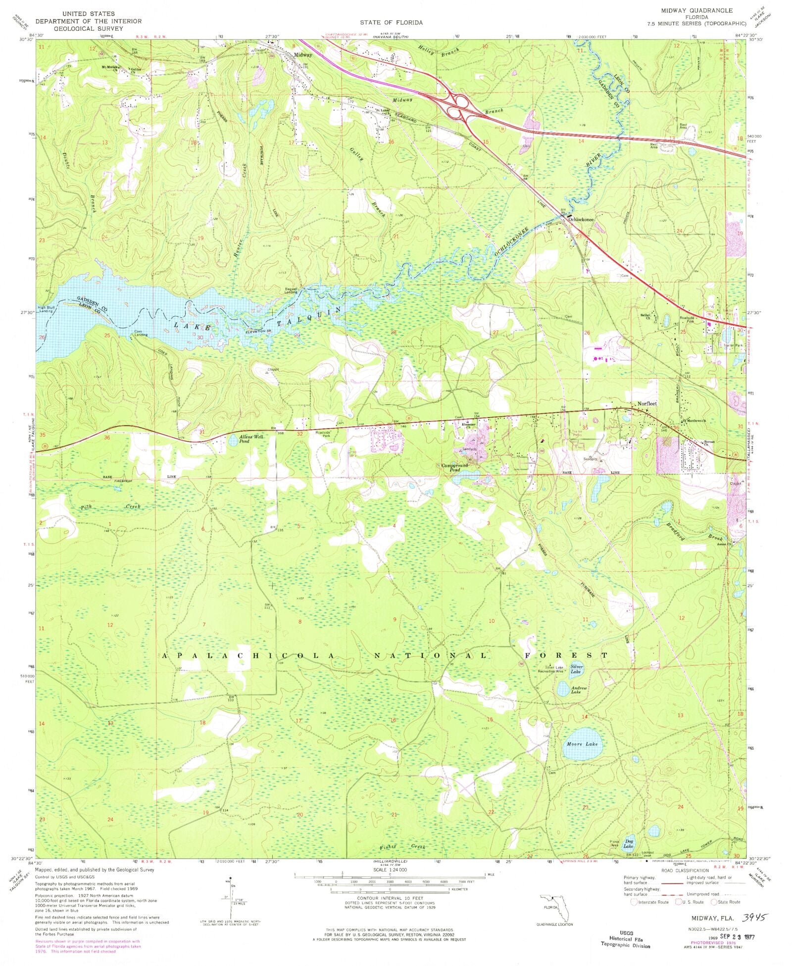 Classic USGS Midway Florida 7.5'x7.5' Topo Map – MyTopo Map Store