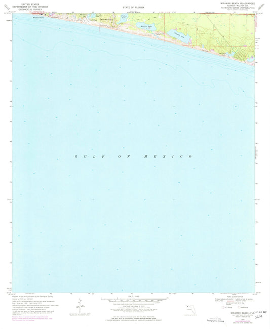Classic USGS Miramar Beach Florida 7.5'x7.5' Topo Map Image