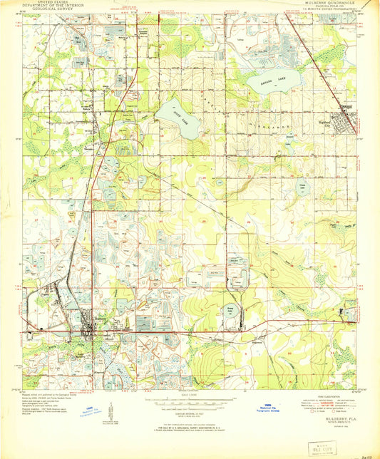 Classic USGS Mulberry Florida 7.5'x7.5' Topo Map Image