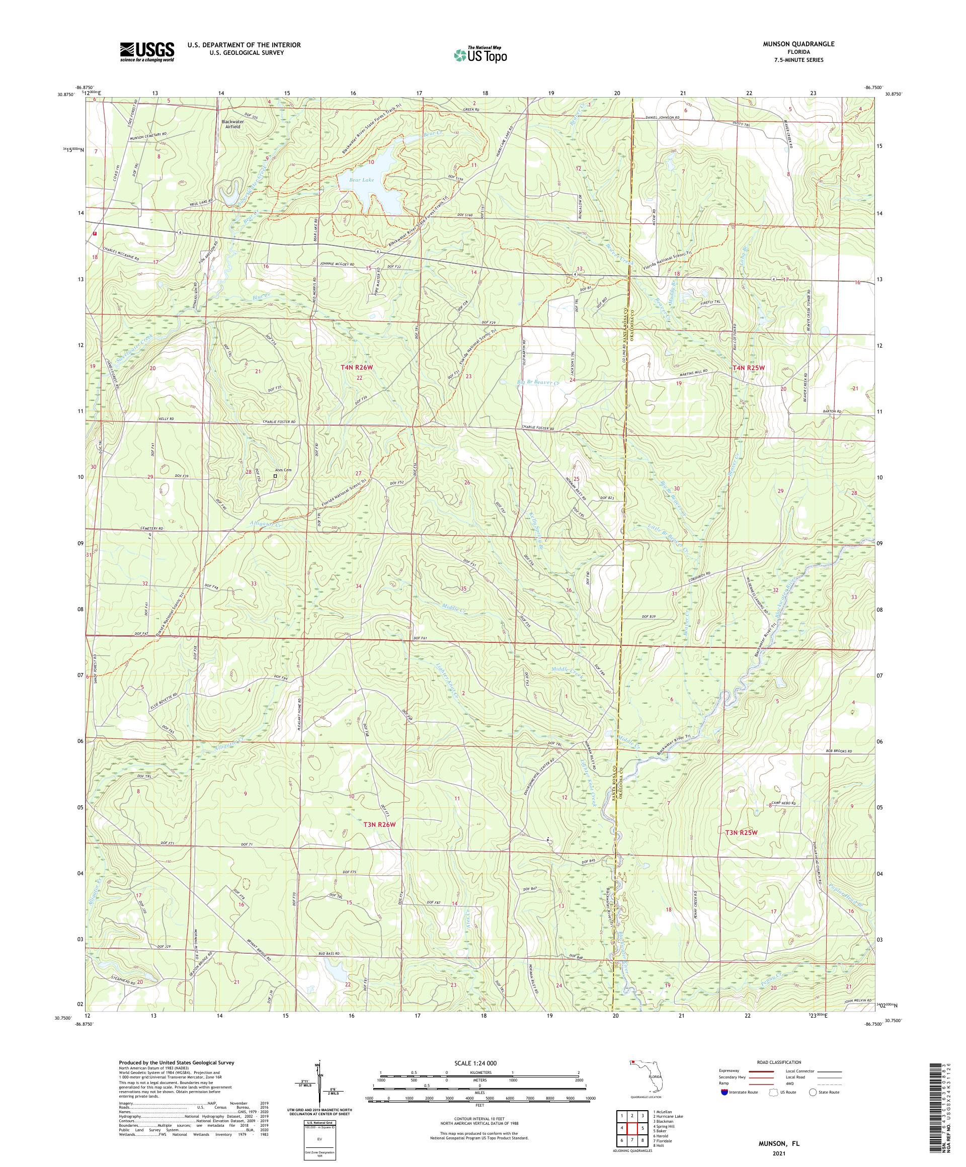 Munson Florida US Topo Map – MyTopo Map Store