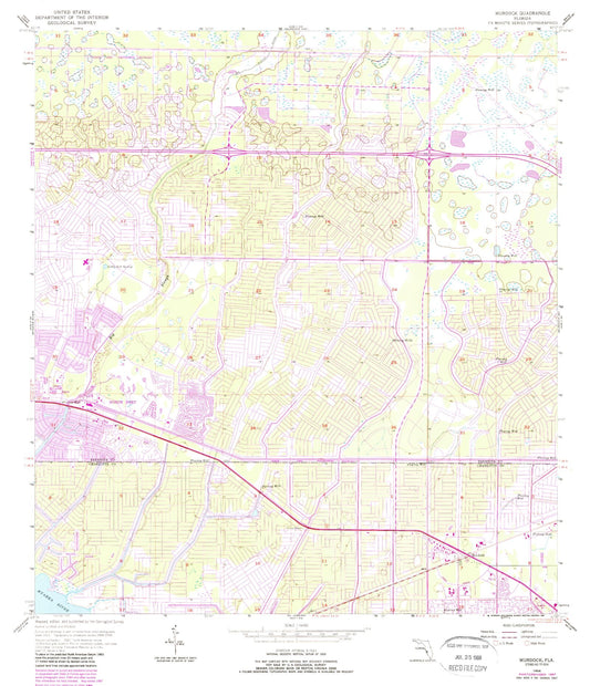 Classic USGS Murdock Florida 7.5'x7.5' Topo Map Image