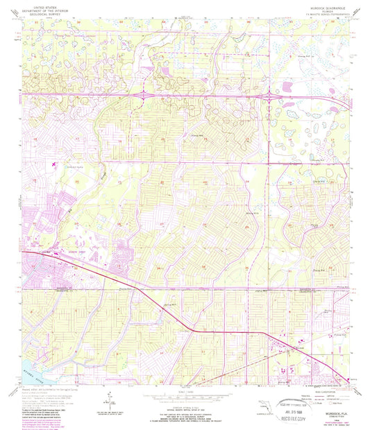 Classic USGS Murdock Florida 7.5'x7.5' Topo Map Image