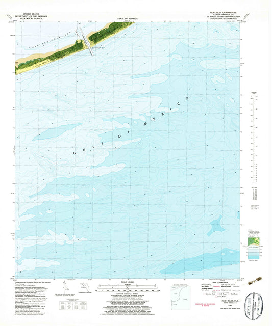 Classic USGS New Inlet Florida 7.5'x7.5' Topo Map Image