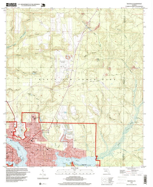 Classic USGS Niceville Florida 7.5'x7.5' Topo Map Image