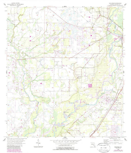 Classic USGS Nocatee Florida 7.5'x7.5' Topo Map Image