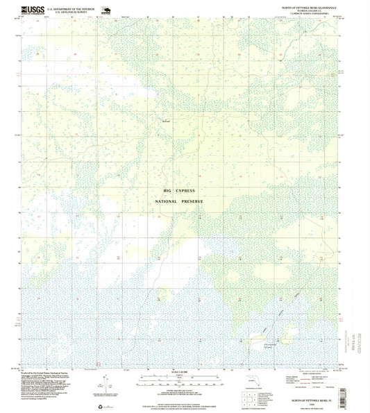 Classic USGS North of Fiftymile Bend Florida 7.5'x7.5' Topo Map Image