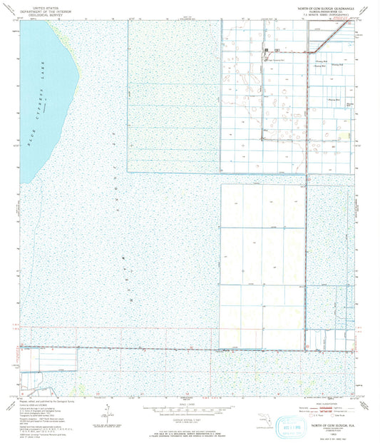 Classic USGS North of Gum Slough Florida 7.5'x7.5' Topo Map Image