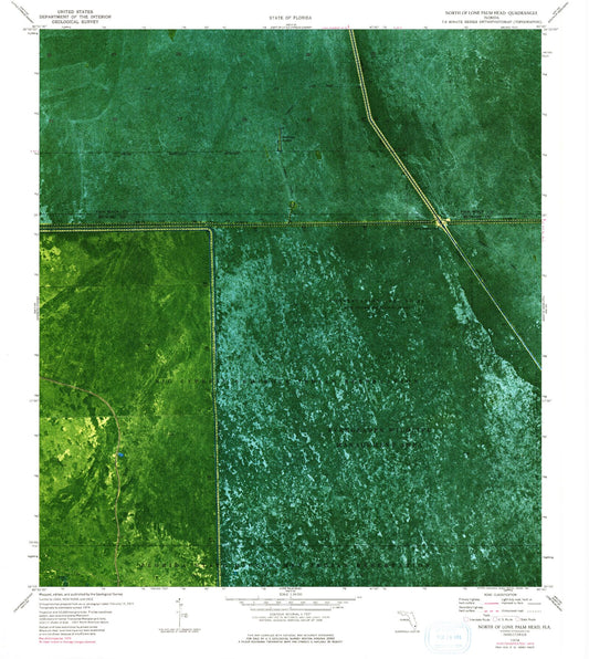 Classic USGS North of Lone Palm Head Florida 7.5'x7.5' Topo Map Image
