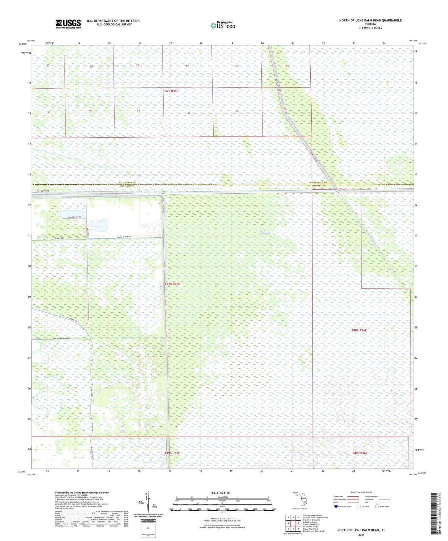 North of Lone Palm Head Florida US Topo Map Image