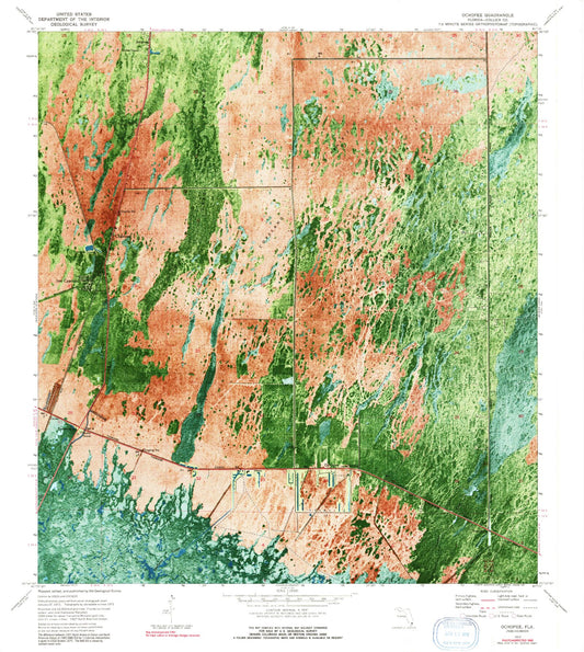 Classic USGS Ochopee Florida 7.5'x7.5' Topo Map Image