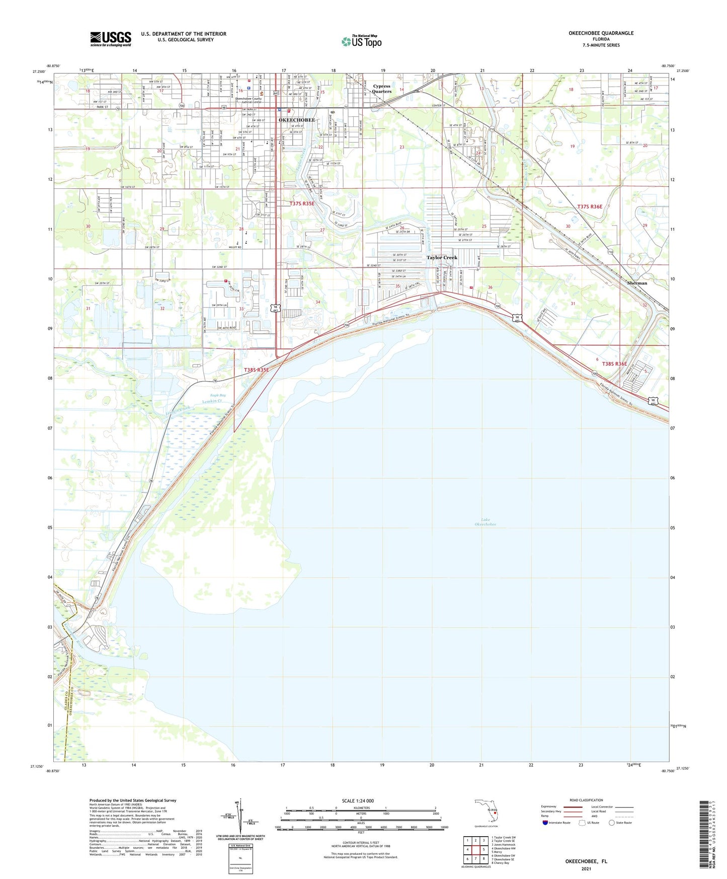 Okeechobee Florida US Topo Map Image