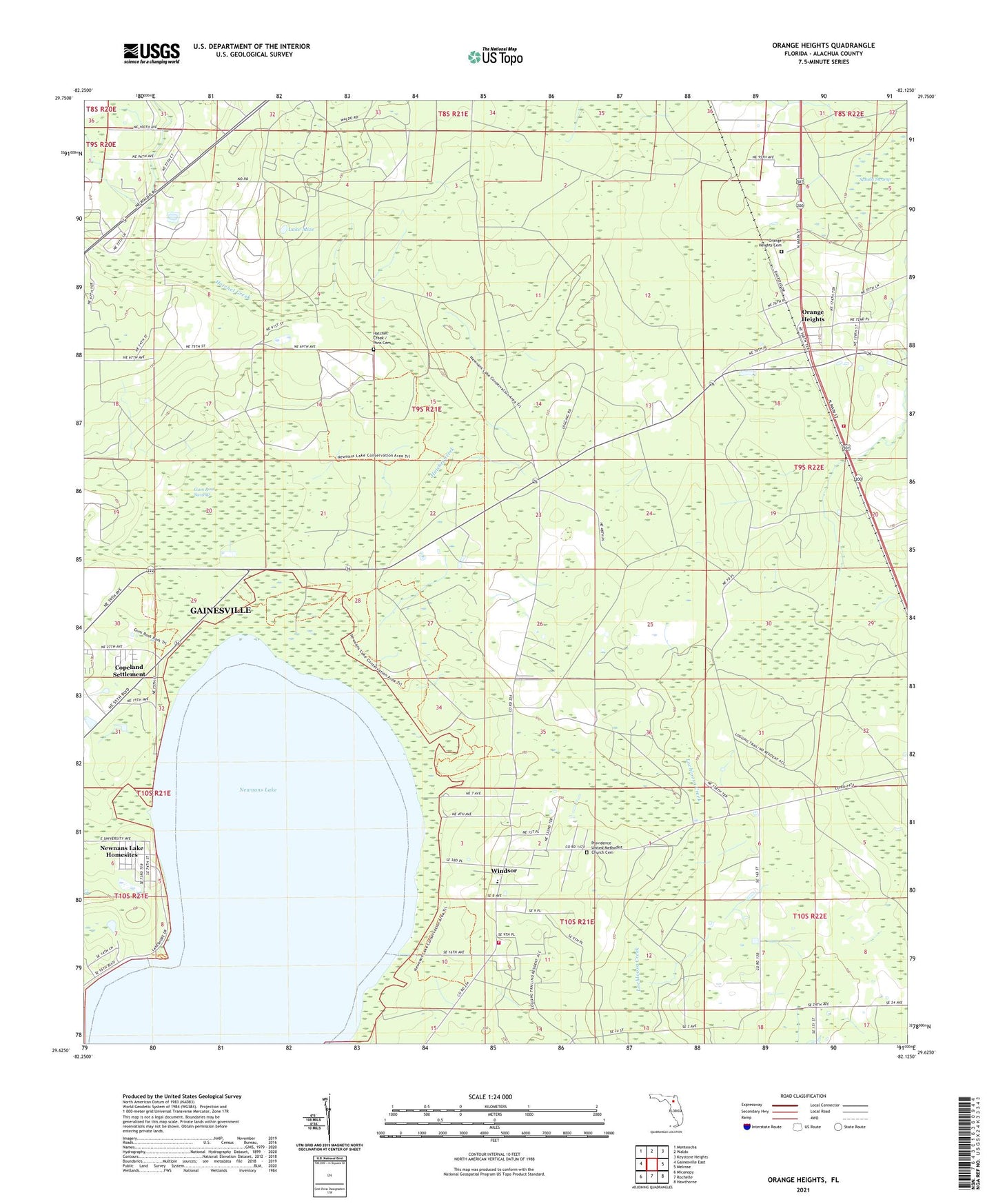 Orange Heights Florida US Topo Map Image
