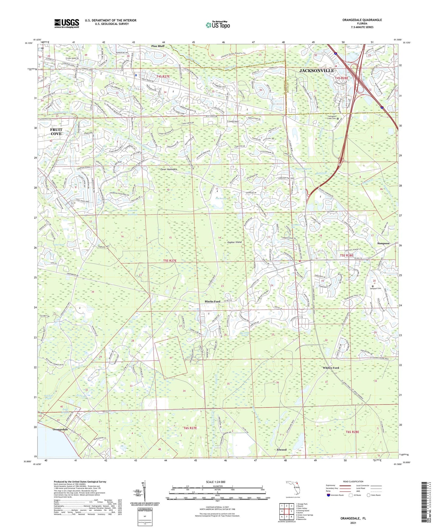 Orangedale Florida US Topo Map Image