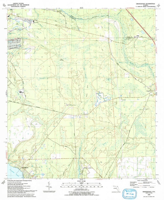 Classic USGS Orangedale Florida 7.5'x7.5' Topo Map Image