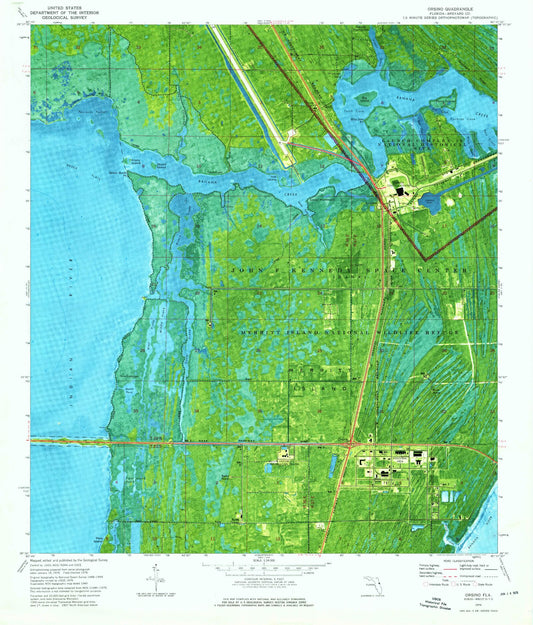 Classic USGS Orsino Florida 7.5'x7.5' Topo Map Image