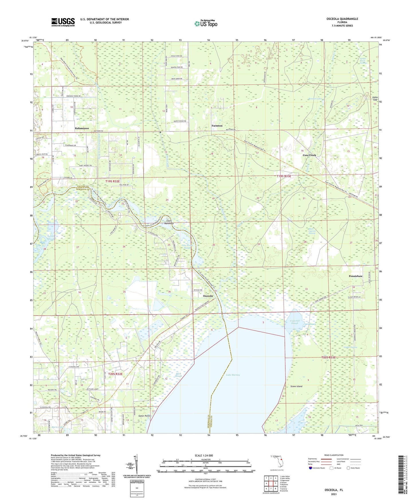 Osceola Florida US Topo Map Image