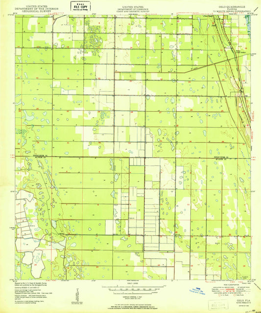 Classic USGS Oslo Florida 7.5'x7.5' Topo Map Image