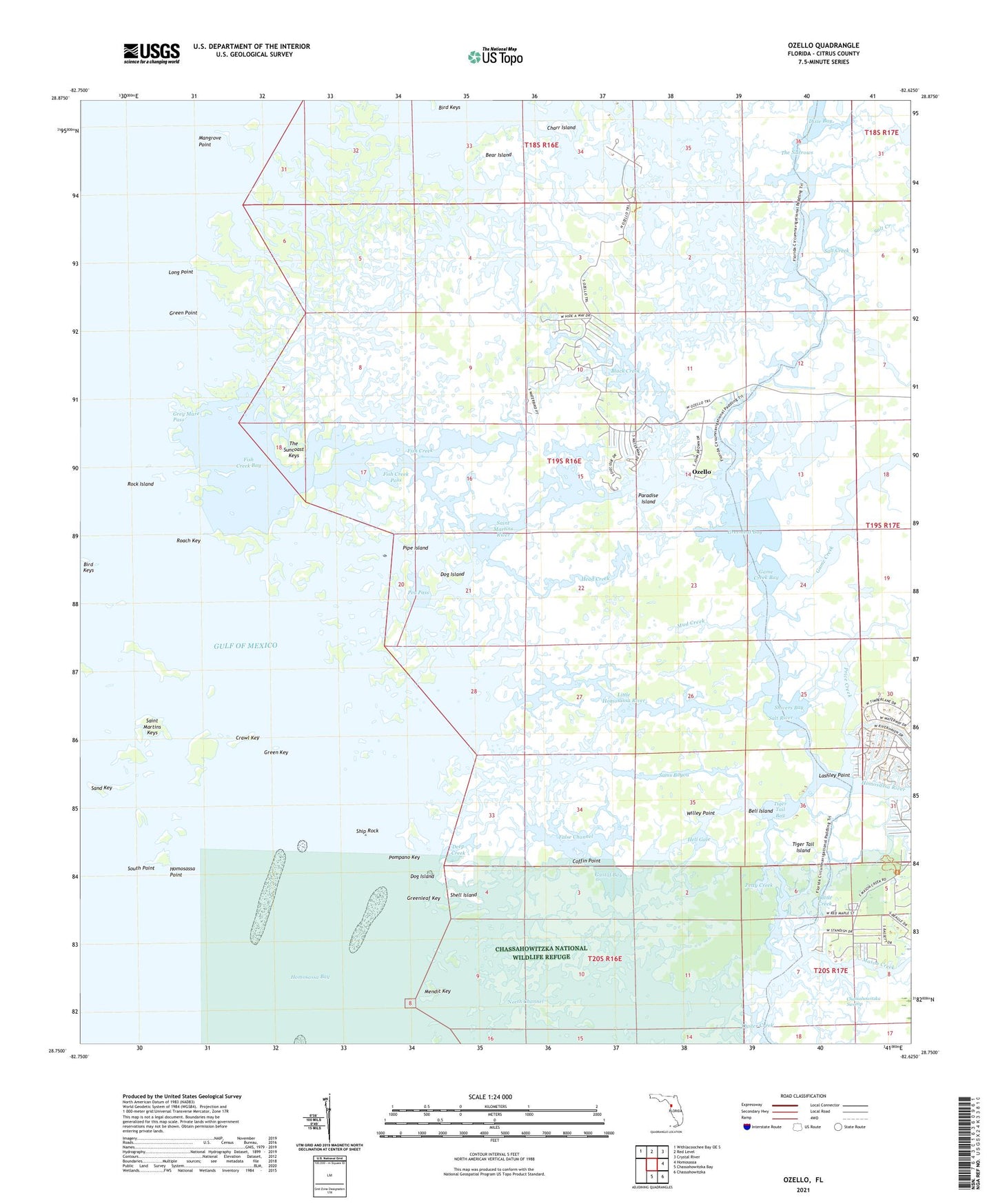 Ozello Florida US Topo Map Image