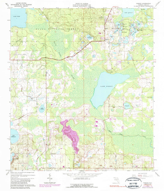 Classic USGS Paisley Florida 7.5'x7.5' Topo Map Image