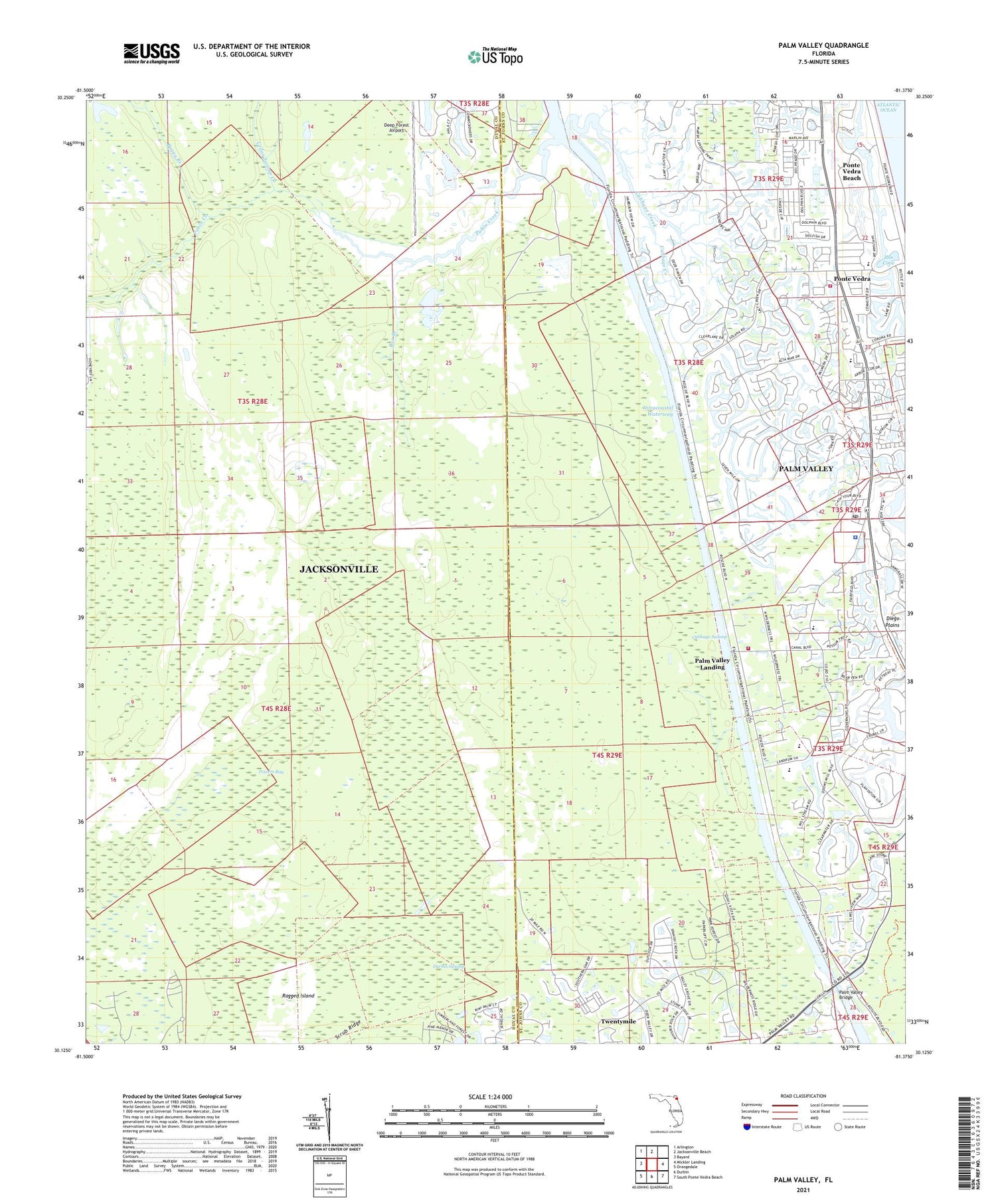 Palm Valley Florida US Topo Map Image