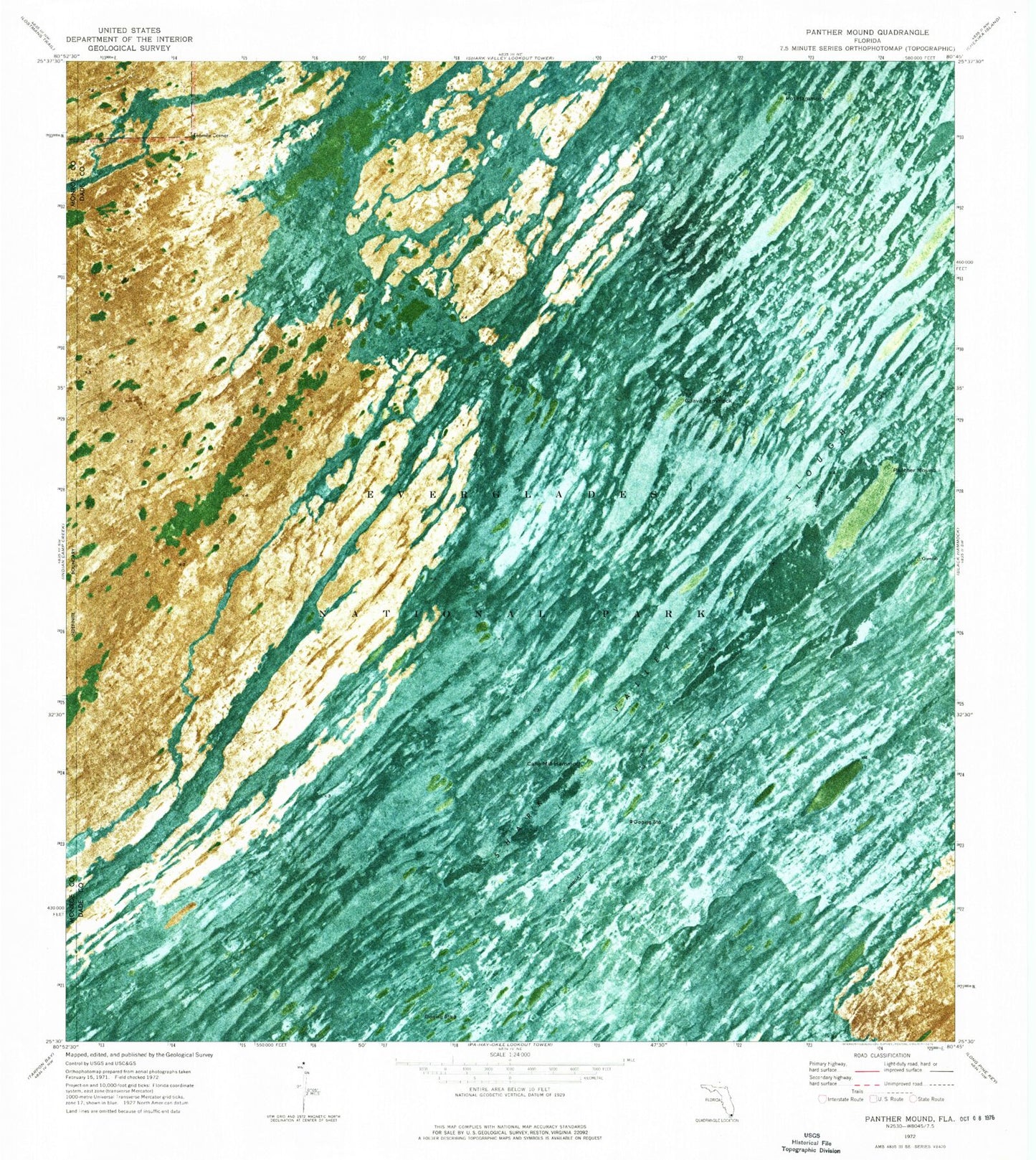 Classic USGS Panther Mound Florida 7.5'x7.5' Topo Map Image