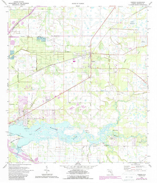 Classic USGS Parrish Florida 7.5'x7.5' Topo Map Image