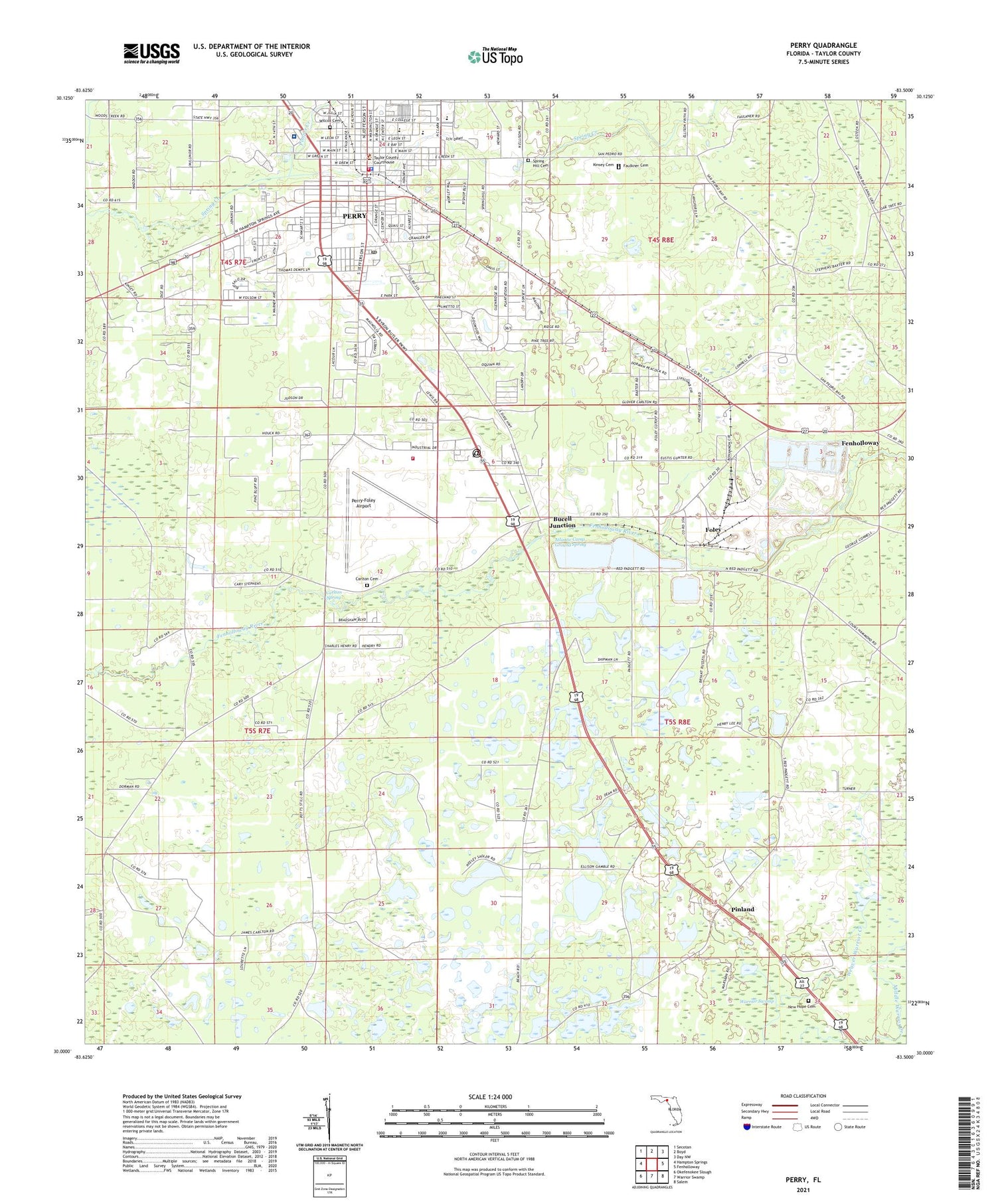 Perry Florida US Topo Map Image