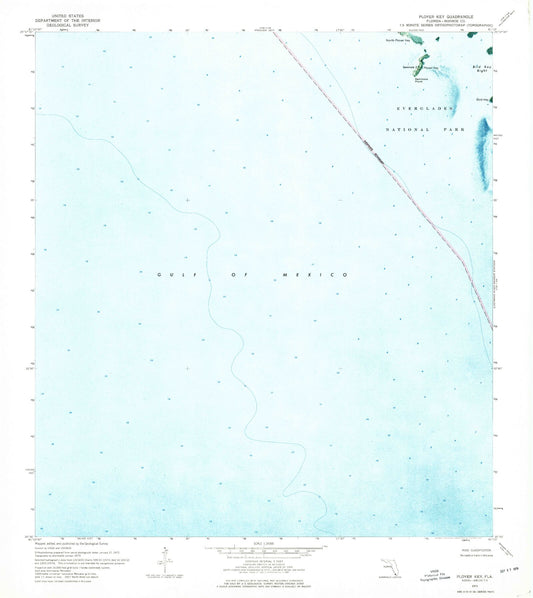 Classic USGS Plover Key Florida 7.5'x7.5' Topo Map Image