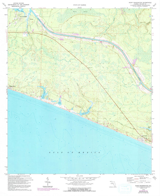 Classic USGS Point Washington Florida 7.5'x7.5' Topo Map Image
