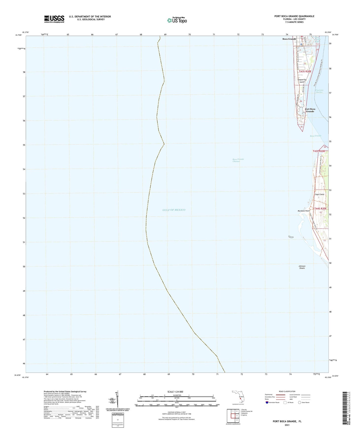 Port Boca Grande Florida US Topo Map Image