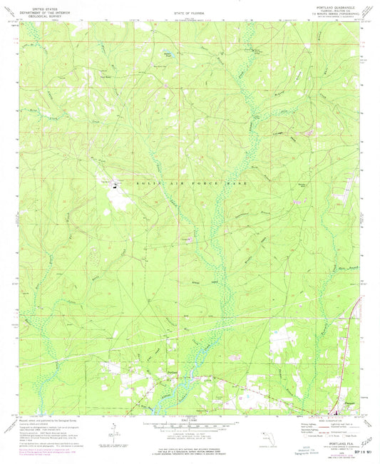 Classic USGS Portland Florida 7.5'x7.5' Topo Map Image