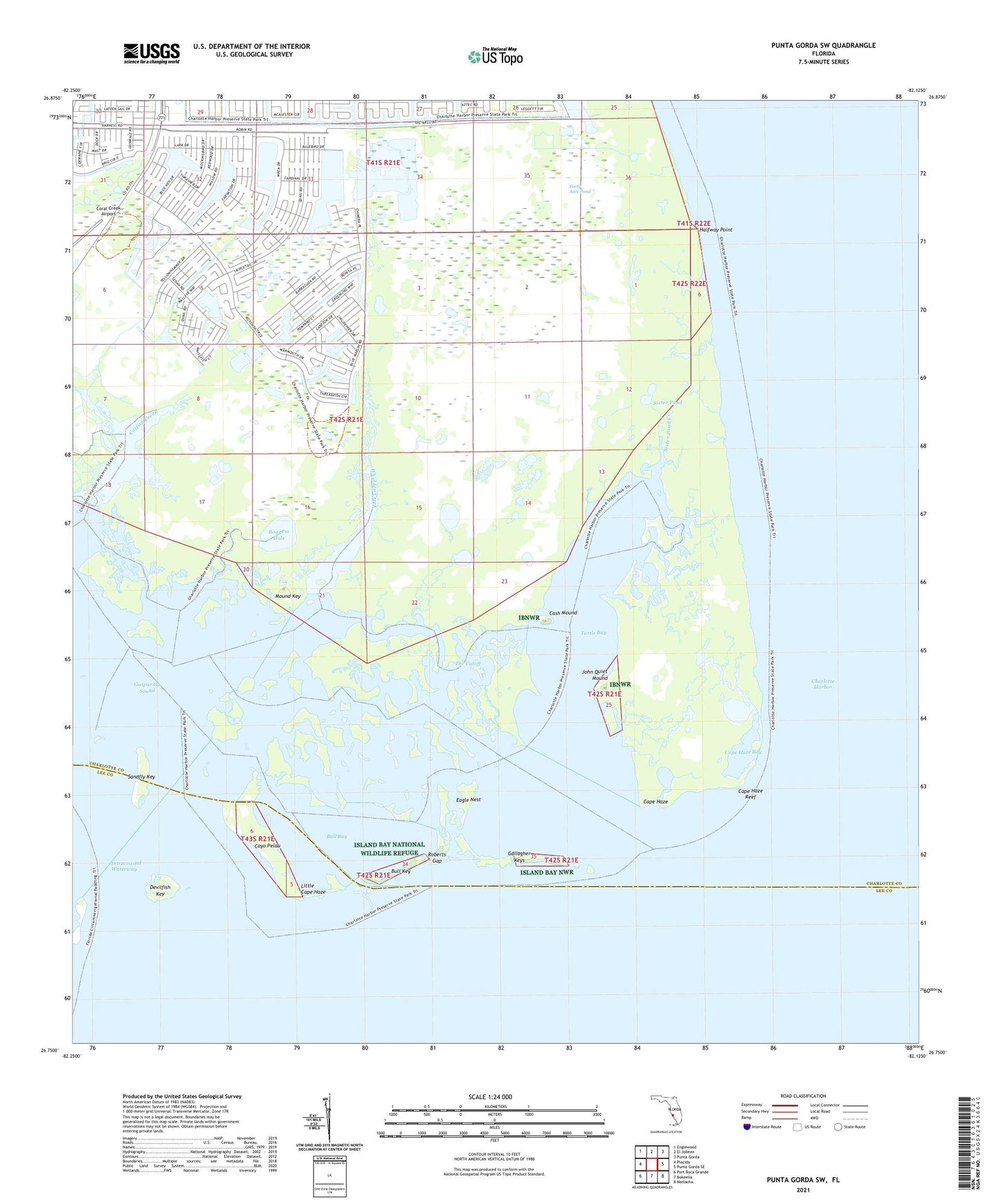 Punta Gorda SW Florida US Topo Map Image