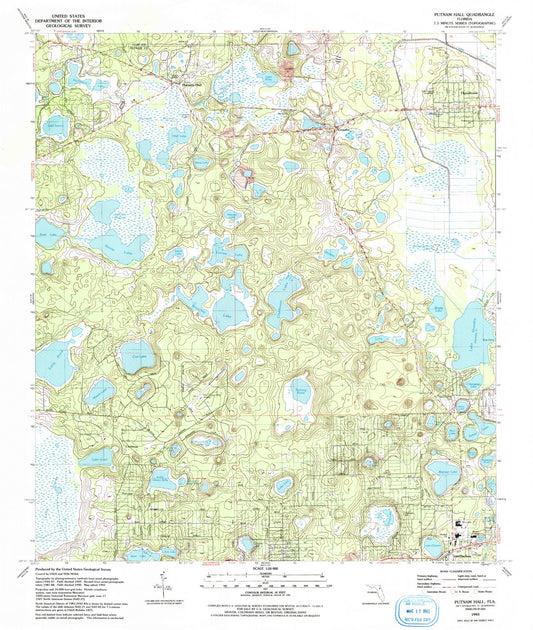Classic USGS Putnam Hall Florida 7.5'x7.5' Topo Map Image