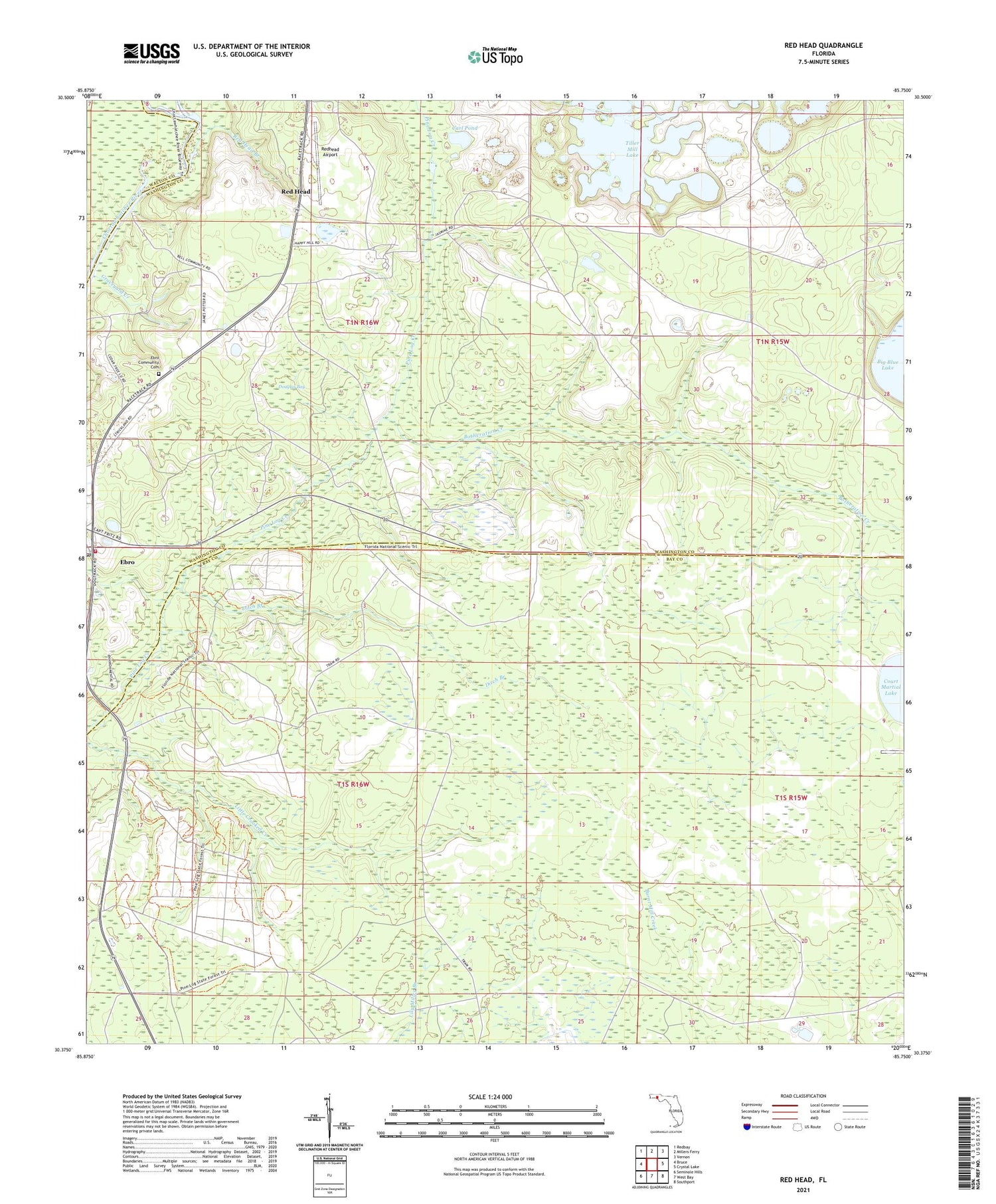 Red Head Florida US Topo Map Image