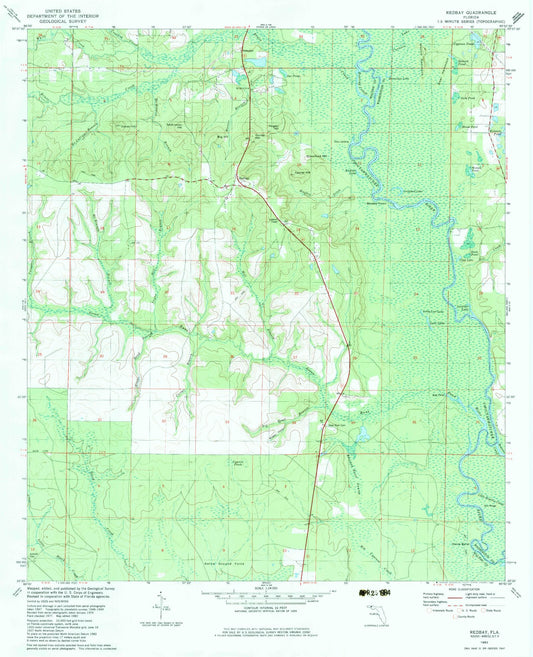 Classic USGS Redbay Florida 7.5'x7.5' Topo Map Image