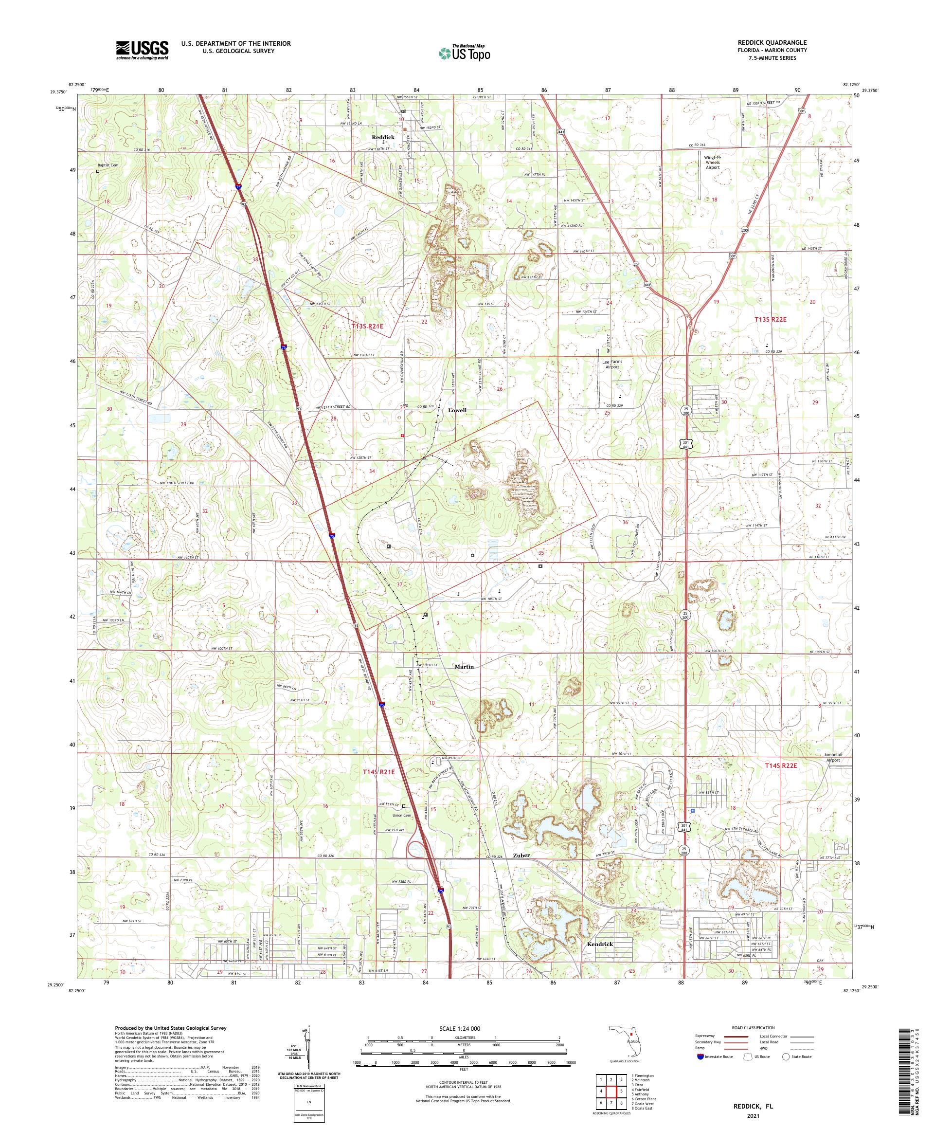 Reddick Florida US Topo Map – MyTopo Map Store