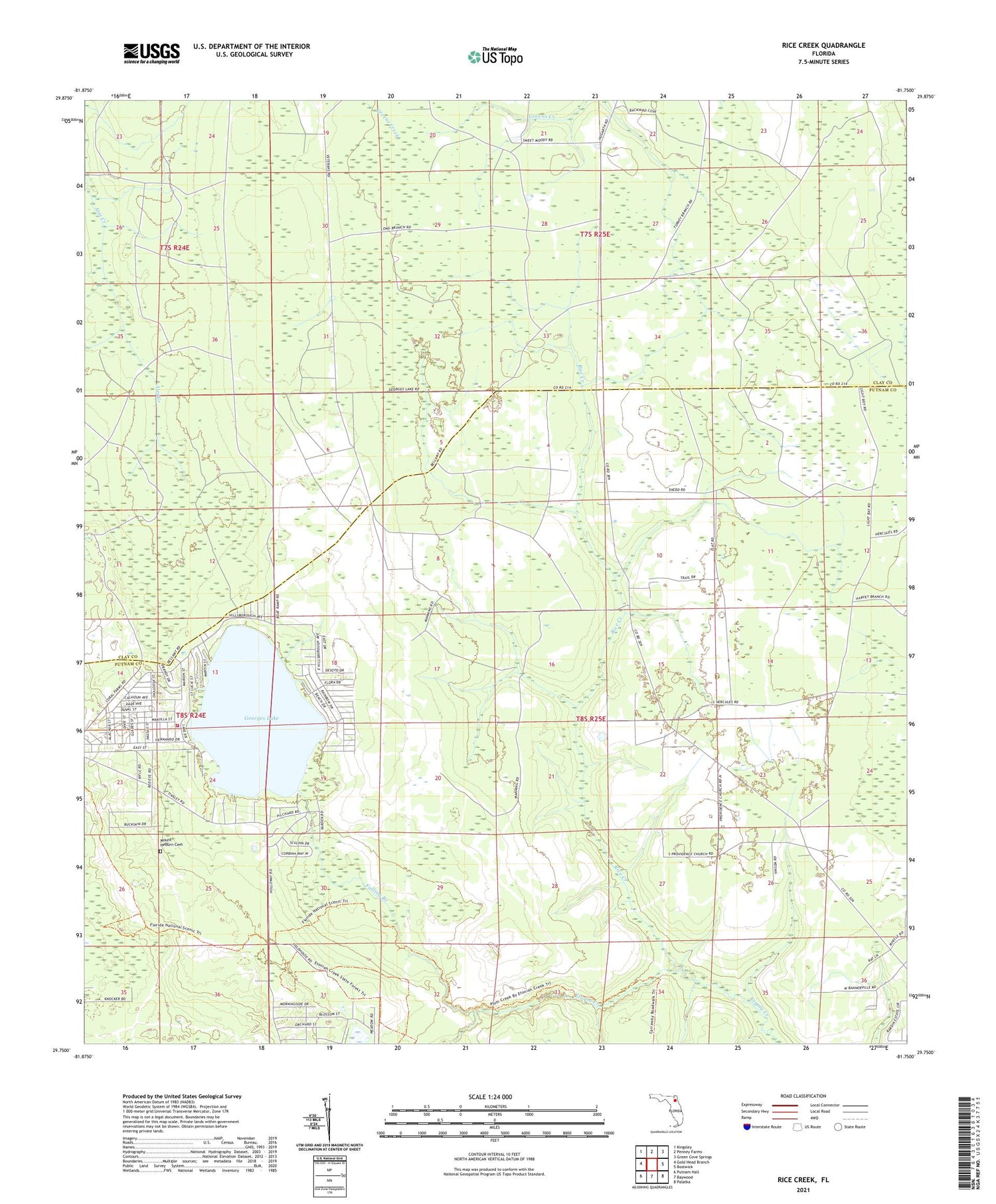 Rice Creek Florida US Topo Map Image