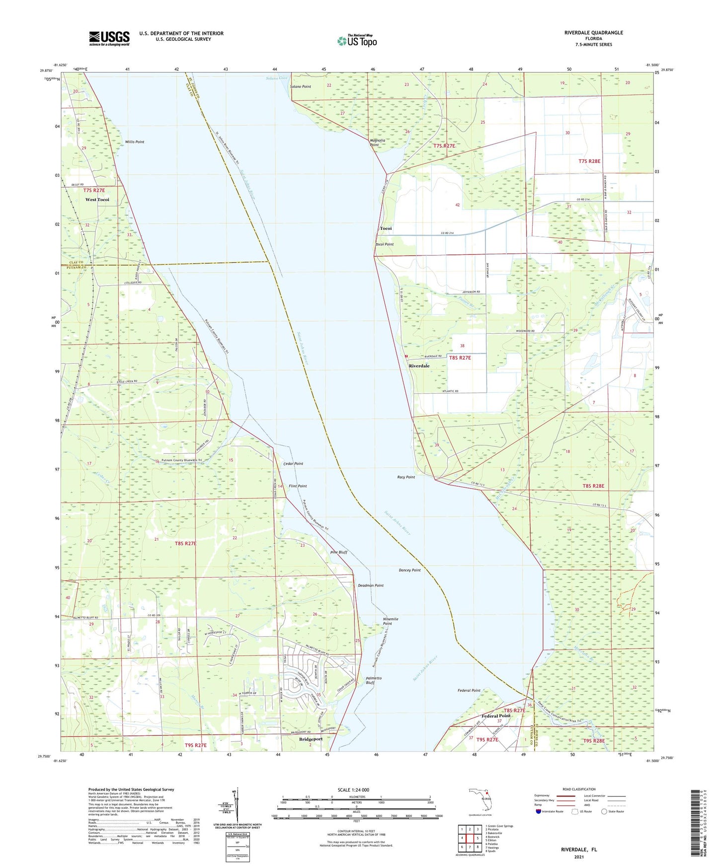 Riverdale Florida US Topo Map Image